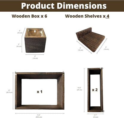 LaLaGreen Wooden Floating Shelves Wall Mounted Plant Shelf, Planter Boxes - Image 3