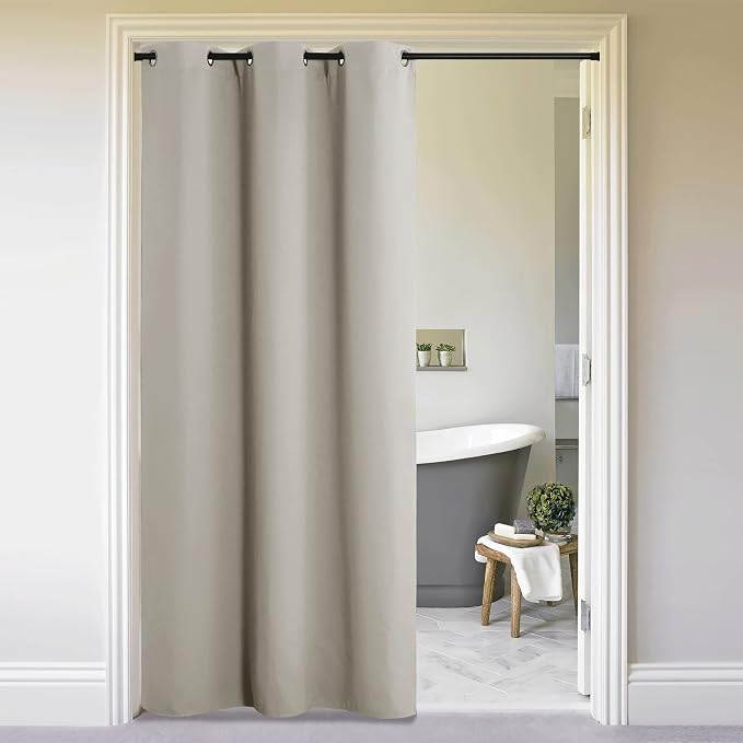 NICETOWN Natural Door Curtain for Doorway Privacy, Curtains 132 Inch Length by NICETOWN