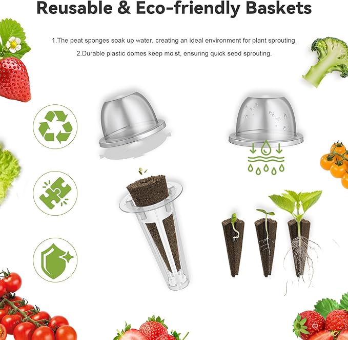 inbloom Fruit Seed Pod Kit for AeroGarden, MUFGA, Ahopegarden, iDOO Hydroponic Growing System, 18-Pod, 350+ Seeds Included Strawberry, Cucumber, Green Pepper, Golden Tomato, Radish, Dwarf Pea, Beet