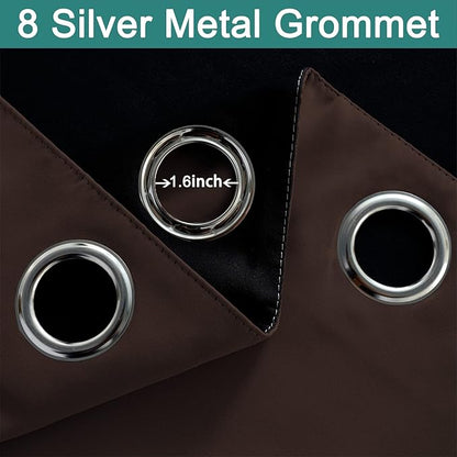 Yakamok Blackout Curtains 72 Inches Long, 2 Thick Layers Grommet Top Thermal - Image 6