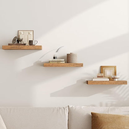 RALGEND Floating Shelves for Wall, 1.5" Thick Wall Shelf Set of 3 - Image 7