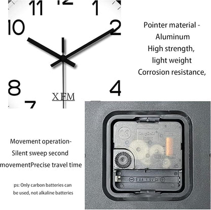 XFM Black Wall Clock 10 Inch Modern Small Wall Clocks Battery Operated Silent - Image 7