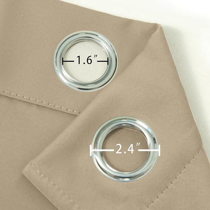 LEMOMO Blackout Curtains 40 x 63 inch/Beige Curtains Set of 2 Panels/Thermal - Image 5