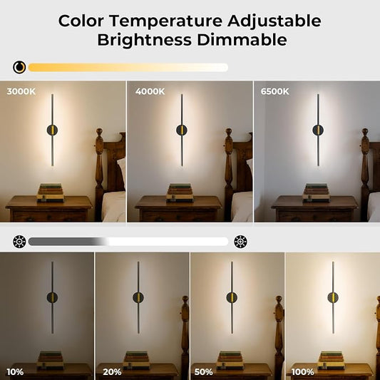 GvvooHome 28" Battery Operated Wall Sconce, 360°Rotation Wireless Rechargeable - Image 2