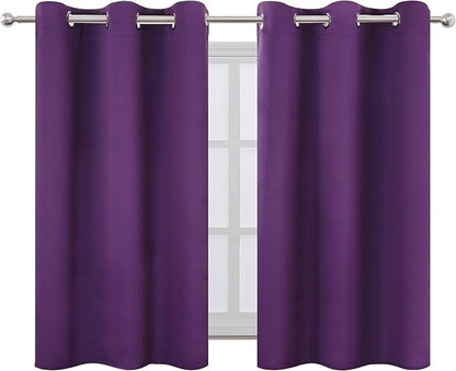 LEMOMO Purple Thermal Blackout Curtains/38 x 54 Inch/Set of 2 Panels Room - Image 2