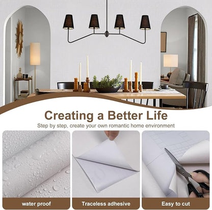 Beige Wallpaper Grasscloth Peel and Stick Wallpaper 15.7"x 1181" Fabric Contact - Image 8