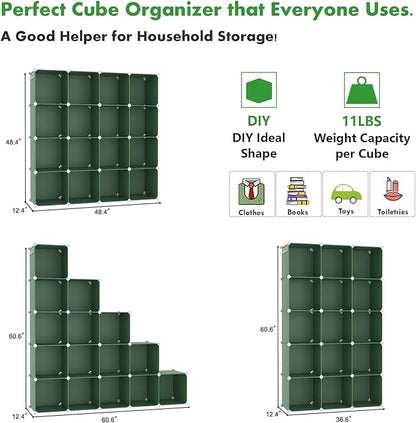 C&AHOME Cube Storage Organizer, 16-Cube Shelves Units, Plastic Storage Cubes - Image 2