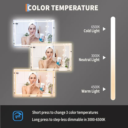 GarveeHome 45x30 LED Bathroom Mirror - Image 4
