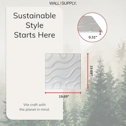 Wall!Supply - 3D Wall Panels – Flow Line White Wall Covering - Lightweight - Image 5