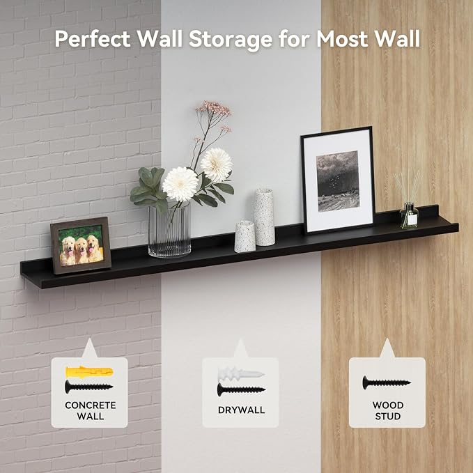 Boswillon 70.9 Inches Long Floating Shelves, 2 Set Modern Wall Shelf - Image 6