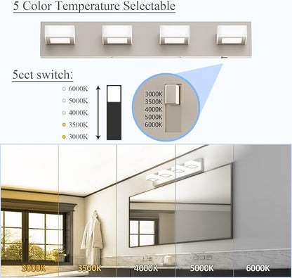 Ralbay 5 Color Temperature Brushed Nickel Vanity Lights - Image 2