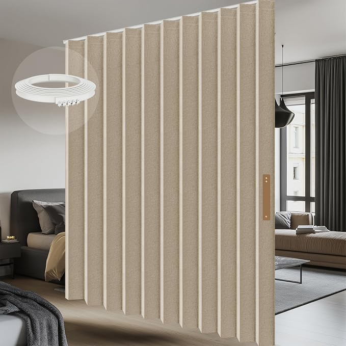 100% Blackout Room Divider Curtains Ceiling Curtain Track Sets Blackout by AJAZZ