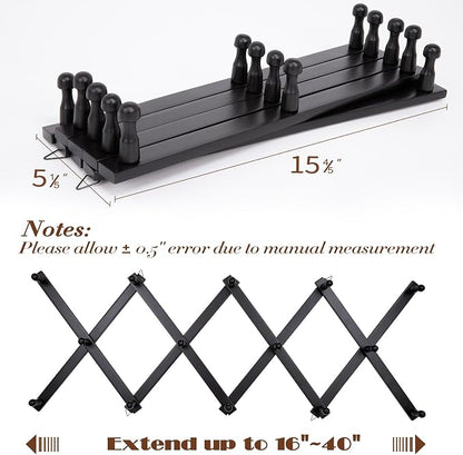 SCUNDA Wall Rack with 14 Hooks, Wooden Wall Expandable Coat Rack - Image 6