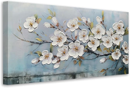 Anolyfi White Textured Flowers Wall Art by Anolyfi