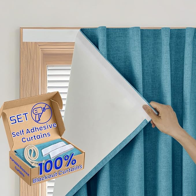 Damage-Free 100% Blackout Curtain by Sovtfides