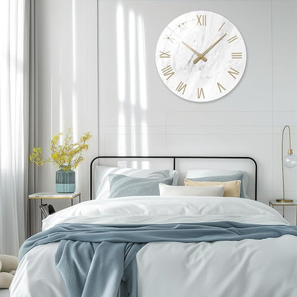 24 Inch White Minimalist Glass Wall Clocks Battery Operated Extra Large Wall - Image 5