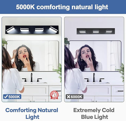 360° Rotate LED Bathroom Vanity Light Fixtures, 1600LM Acrylic Matte Black - Image 3