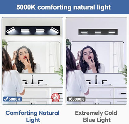 360° Rotate LED Bathroom Vanity Light Fixtures, 1600LM Acrylic Matte Black - Image 3