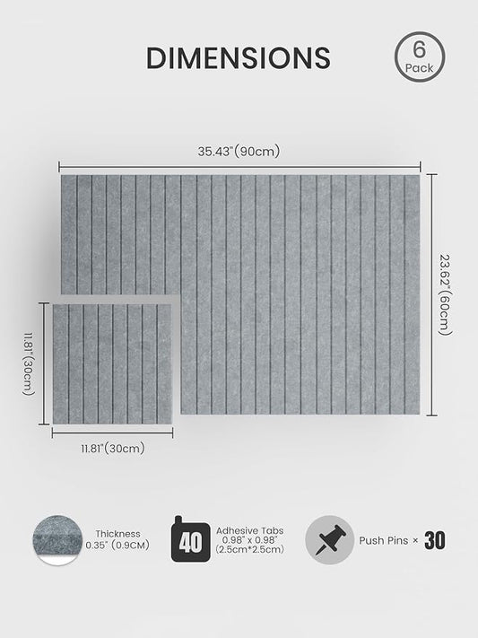 Bumusty Large Cork Board Alternative-36 x 24" Felt Bulletin Board Tiles - Image 2