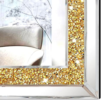 2 Piece Wall Mirrors, Crush Diamond Wall Decor - Image 3