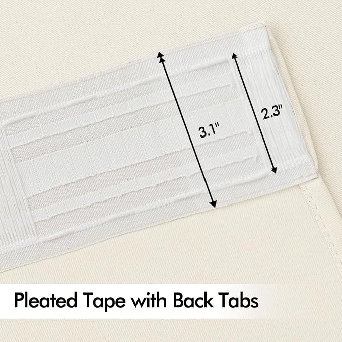MIULEE Birch Back Tab Blackout Curtain 96 Inch Long 2 Panels Set - Image 4