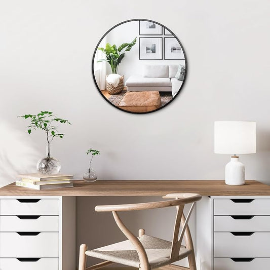 Itrue 12 Inch Small Round Decorative Wall Mirror, HD Silver-Coated Glass by Villacola