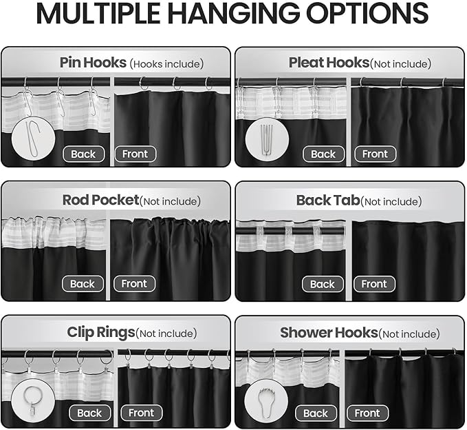 Floor to Ceiling Curtain for Wall Ceiling Mount Track, Extra Wide Blackout Room - Image 2