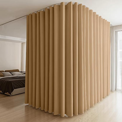 MaKefeile Room Divider Curtains & Flexible Bendable Tracks Set, Privacy by Makefeileshade