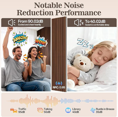 4 Pack Wood Panels for Wall, 47.24" x 12.79" Acoustic Wood Slat Wall Panel for - Image 4