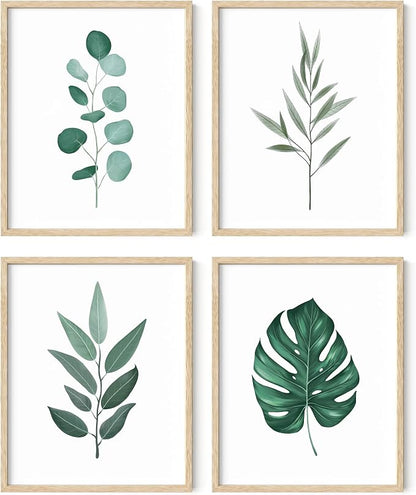 HAUS AND HUES Green Plant Art Print Set of 4-16x20 by HausandHuesArtPrints