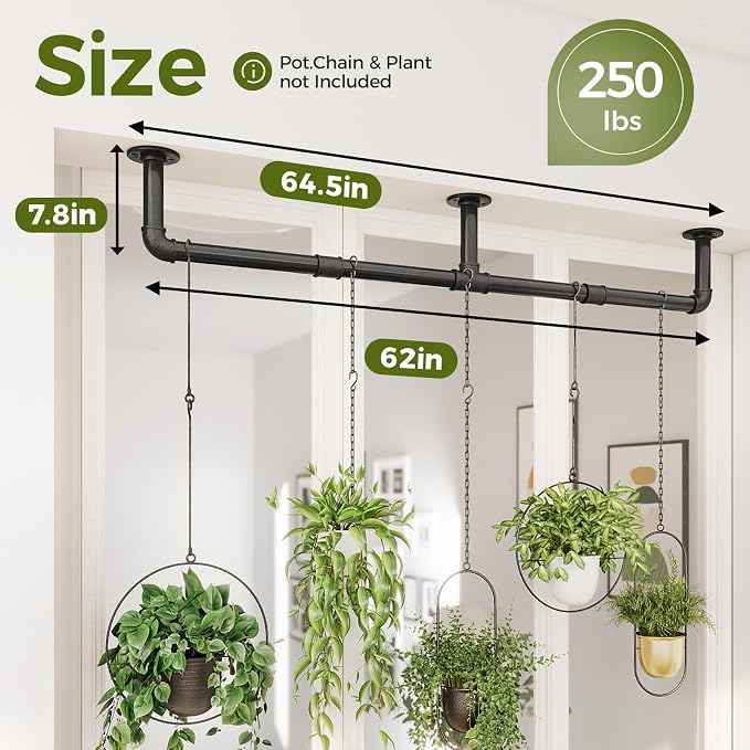 Bamworld Window Plant Hanger Indoor 63in Hanging Planters - Image 4