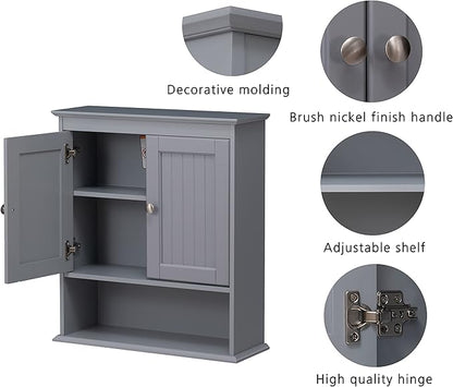 Spirich Bathroom Wall Cabinet, Wall Mounted Medicine Cabinet Organizer - Image 4