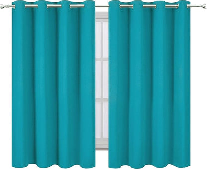LEMOMO Teal Thermal Blackout Curtains/52 x 54 Inch/Set of 2 Panels Room - Image 2