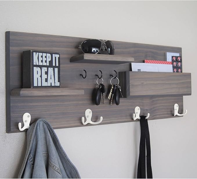 Homanu 14 Pack Coat Hooks, Heavy Duty Double Prong Coat Hooks Wall Mounted - Image 7