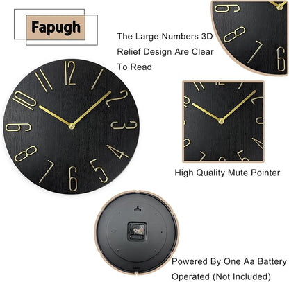 Wall Clock, Silent Clock, Wall Clocks Battery Operated， 12 inch Modern Wall - Image 2