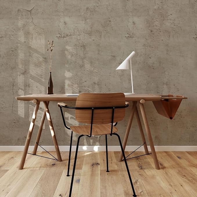 Beige Concrete Wallpaper 15.7in X 360in, Cement Contact Paper 3D Matte Textured - Image 5