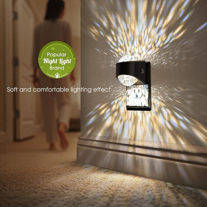 Night Light Plug into Wall, Color Changing Night Light, 3CCT Diamond Design - Image 3