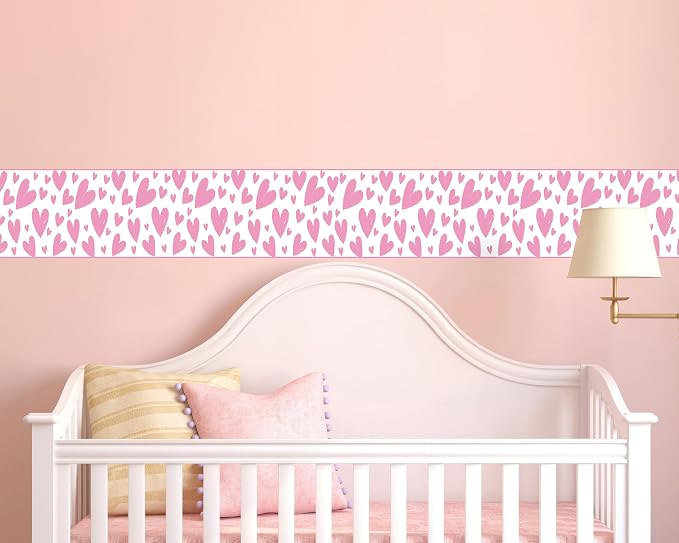FLFK Pink Heart Wallpaper Border - Image 5