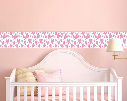 FLFK Pink Heart Wallpaper Border - Image 5