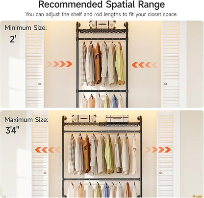 ONBRILL H1 Plus Expandable Wall Mounted Closet System, 2FT-3.3FT Closet - Image 4