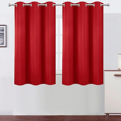 LEMOMO Blackout Curtains 38 x 54 inch/Bright Red Curtains Set of 2 by Lemomo