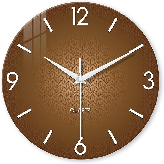 XFM Modern Wall Clock for Living Room Decor 20 Inch Large Brown Analog Wall by XFMWallClock