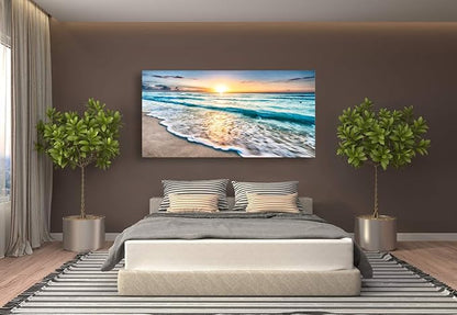 Baisuart S02275 Canvas Prints Wall Art Beach Sunset Ocean Waves Nature Pictures - Image 6