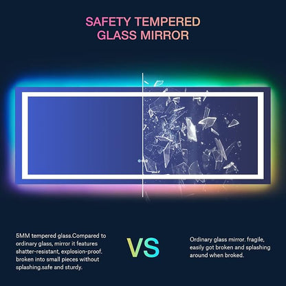 LOAAO 84"X40" LED Bathroom Mirror - Image 8