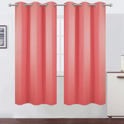 LEMOMO Coral Thermal Blackout Curtains/42 x 72 Inch/Set of 2 Panels Room - Image 2