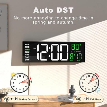 JALL 16" Large Digital Wall Mount Clock, Count Down Timer, Big LED, RGB Color - Image 5
