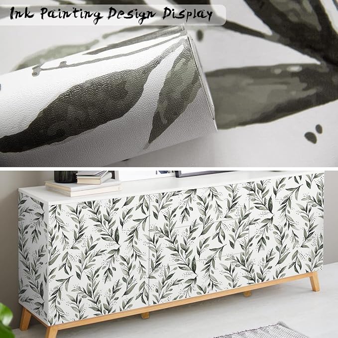 Livebor Olive Leaf Wallpaper Peel and Stick Leaf Contact Paper 17.7inch x - Image 4