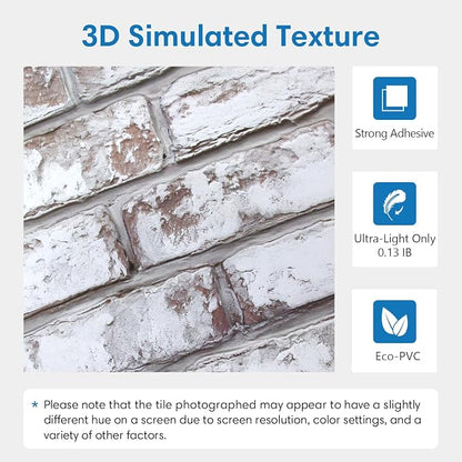 COMSTICKC 3D Faux Brick Peel and Stick Wall Covering, Small Size Thin PVC Self - Image 3