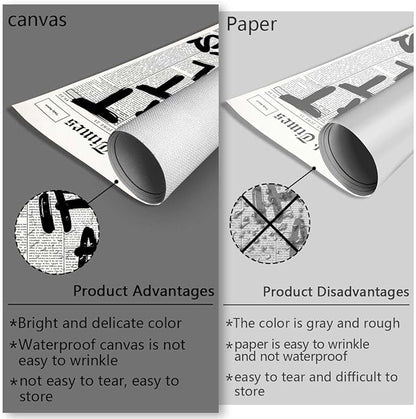 Drimiler Retro Black And White Newspaper Poster What If It All Works Out Canvas - Image 4