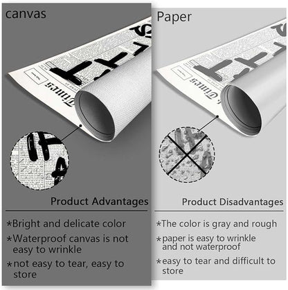 Drimiler Retro Black And White Newspaper Poster What If It All Works Out Canvas - Image 4
